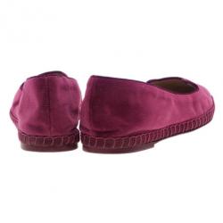 Pre Owned Charlotte Olympia Pink Suede Capri Cat Espadrille Loafers Size 39