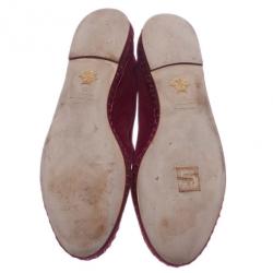 Pre Owned Charlotte Olympia Pink Suede Capri Cat Espadrille Loafers Size 39