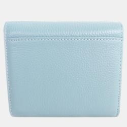 Pre Owned Charriol Light Blue Leather  Wallet