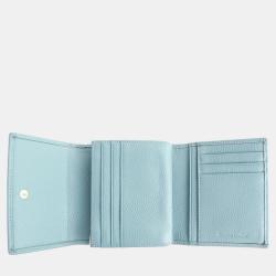 Pre Owned Charriol Light Blue Leather  Wallet