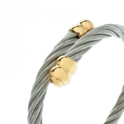 Pre Owned Charriol Twisted Cable Gold Tone & Silver Tone Adjustable Bracelet