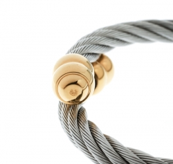 Pre Owned Charriol Twisted Cable Gold Tone & Silver Tone Adjustable Bracelet