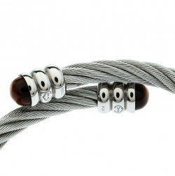 Charriol Celtic Tiger's Eye Twisted Cable Stainless Steel Adjustable Bracelet