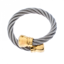 Charriol Celtic Bourse Titanium Cable and Gold Plated Ring Size 54.5