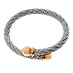 Pre Owned Charriol Celtic Torque Twisted Cable Two Tone Adjustable Bracelet