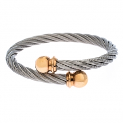 Pre Owned Charriol Celtic Torque Twisted Cable Two Tone Adjustable Bracelet