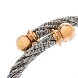 Pre Owned Charriol Celtic Torque Twisted Cable Two Tone Adjustable Bracelet