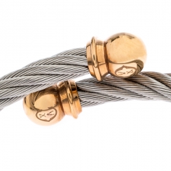 Pre Owned Charriol Celtic Torque Twisted Cable Two Tone Adjustable Bracelet