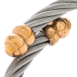 Charriol Celtic Double Godrons Two Tone Bypass Adjustable Bangle