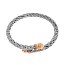 Charriol Celtic Double Godrons Two Tone Bypass Adjustable Bangle