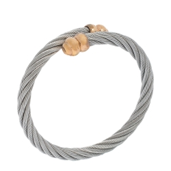 Charriol Celtic Double Godrons Two Tone Bypass Adjustable Bangle