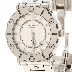 Pre Owned Charriol Cream Stainless Steel RT38 Women's Wristwatch 38 mm