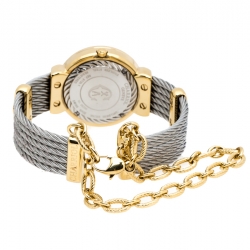 Pre Owned Charriol Mother of Pearl Yellow Gold Tone And Stainless Steel Diamonds ST-Tropez ST30.1 Women's Wristwatch 30 mm