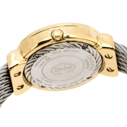 Pre Owned Charriol Mother of Pearl Yellow Gold Tone And Stainless Steel Diamonds ST-Tropez ST30.1 Women's Wristwatch 30 mm