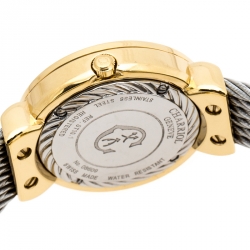 Pre Owned Charriol Mother of Pearl Yellow Gold Tone And Stainless Steel Diamonds ST-Tropez ST30.1 Women's Wristwatch 30 mm