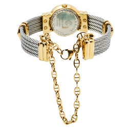 Pre Owned Charriol Mother Of Pearl Yellow Gold Plated Stainless Steel St-Tropez Ref.028/2 Women's Wristwatch 24.50 mm