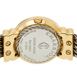 Pre Owned Charriol Mother Of Pearl Yellow Gold Plated Stainless Steel St-Tropez Ref.028/2 Women's Wristwatch 24.50 mm