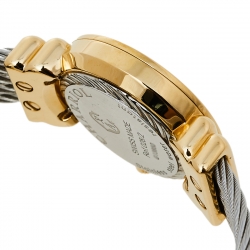Pre Owned Charriol Mother Of Pearl Yellow Gold Plated Stainless Steel St-Tropez Ref.028/2 Women's Wristwatch 24.50 mm