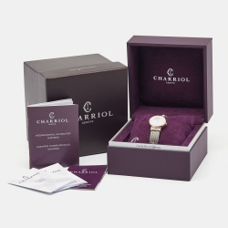 Pre Owned Charriol Mother Of Pearl Gold Plated Stainless Steel St-Tropez 028PD1.540.552 Women's Wristwatch 24.50 mm