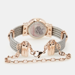 Pre Owned Charriol Mother Of Pearl Gold Plated Stainless Steel St-Tropez 028PD1.540.552 Women's Wristwatch 24.50 mm