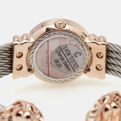 Pre Owned Charriol Mother Of Pearl Gold Plated Stainless Steel St-Tropez 028PD1.540.552 Women's Wristwatch 24.50 mm
