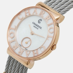 Pre Owned Charriol Mother Of Pearl Two-Tone Stainless Steel St-Tropez ST30PC.560.013 Women's Wristwatch 30 mm
