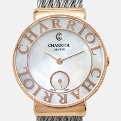 Pre Owned Charriol Mother Of Pearl Two-Tone Stainless Steel St-Tropez ST30PC.560.013 Women's Wristwatch 30 mm