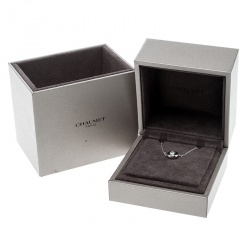 Pre Owned Chaumet Diamond Solitaire 18k White Gold Round Pendant Necklace