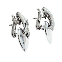 Pre Owned Chaumet X Crossover Liens Heart Diamond 18k White Gold Earrings