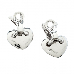 Pre Owned Chaumet X Crossover Liens Heart Diamond 18k White Gold Earrings