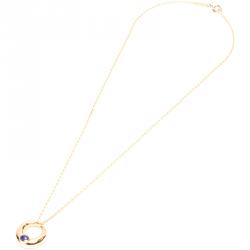 Pre Owned Chaumet 18K Yellow Gold Sapphire Long Chain Necklace