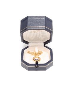 Pre Owned Chaumet 18K Yellow Gold Sapphire Long Chain Necklace