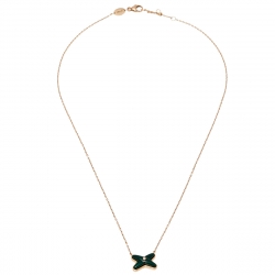 Chaumet Jeux de Liens Diamond Malachite 18K Rose Gold Pendant Necklace