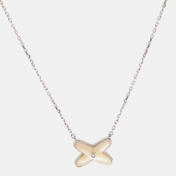 Chaumet Jeux de Liens Mother of Pearl Diamond 18k White Gold Necklace