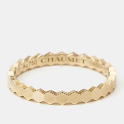 Chaumet Bee My Love 18k Yellow Gold Band Ring Size 54