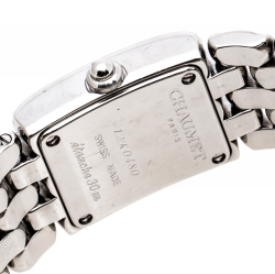  Chaumet Beige Stainless Steel Diamonds Khesis Ref: 33 85 57 Women's Wristwatch 17.50 mm