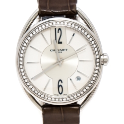 Chaumet Silver Stainless Steel Diamond Liens De Chaumet Women's Wristwatch 33 mm
