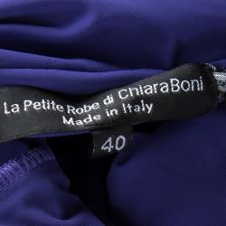 La Petite Robe Di Chiara Boni Purple Ruffle Detail Ruched Long Sleeve Maxi Dress S