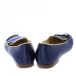 مملوكة مسبقًا حذاء باليرينا فلات شيارا فيراغني فليرتينغ غليتر ذهبي مقاس 37