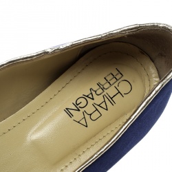 مملوكة مسبقًا حذاء باليرينا فلات شيارا فيراغني فليرتينغ غليتر ذهبي مقاس 37