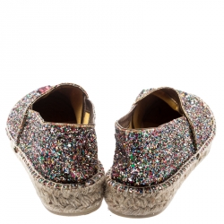 مملوكة مسبقًا Chiara Ferragni Metallic Multicolor Glitter Popcorn And Coke Espadrilles Size 39