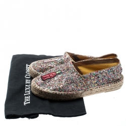 مملوكة مسبقًا Chiara Ferragni Metallic Multicolor Glitter Popcorn And Coke Espadrilles Size 39
