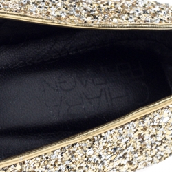 Chiara Ferragni Metallic Gold Coarse Glitter Flirting Smoking Slippers Size 37