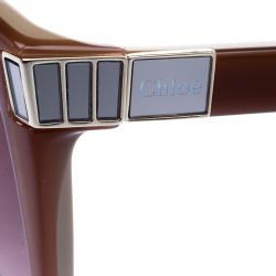 Pre Owned Chloe Brown CE604S Square Sunglasses