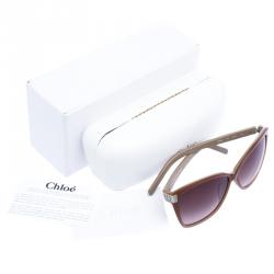 Pre Owned Chloe Brown CE604S Square Sunglasses