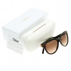 Pre Owned Chloe Brown CE627S Cat Eye Sunglasses