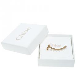 Pre Owned Chloe Pearl Darcy Faux Pearl Gold Tone Single Ear Cuff