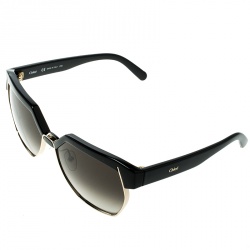 Chloe Black/Black Gradient CE665S Dafne Geometric Metal Mix Sunglasses