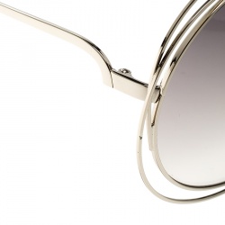 Pre Owned Chloe Gold/Brown Gradient CE114S Carlina Oversized Round Sunglasses