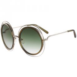 Chloe Gold Khaki CE120S Round Sunglasses